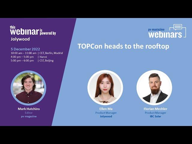 pv magazine Webinar | TOPCon heads to the rooftop