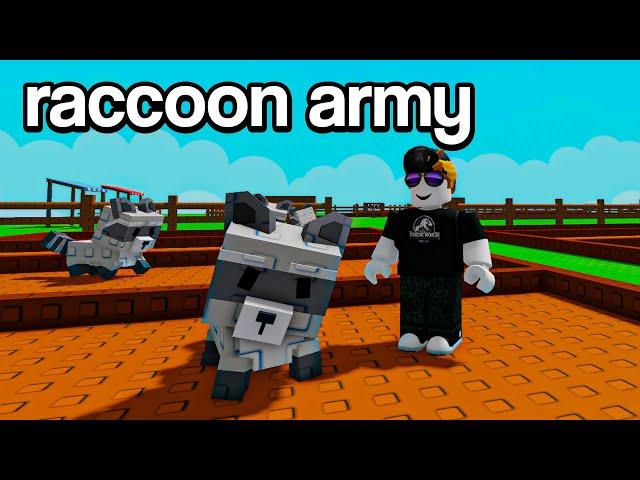 USING RACCOONS TO STEAL THE RAREST FRUITS IN ROBLOX GROW A GARDEN