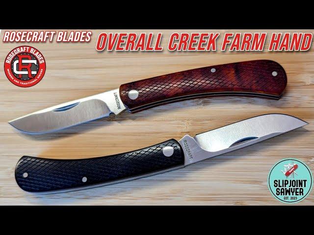 RoseCraft Blades Overall Creek Farm Hand Sod Buster Pocket Knife RCT022-BSW & RCT022-YSW