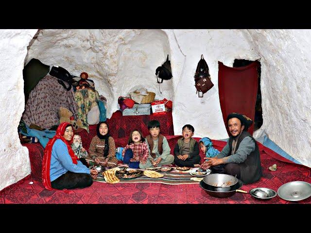 Morning in the Caves: Twin Children's Afghan Village Life | Unique Daily Routine