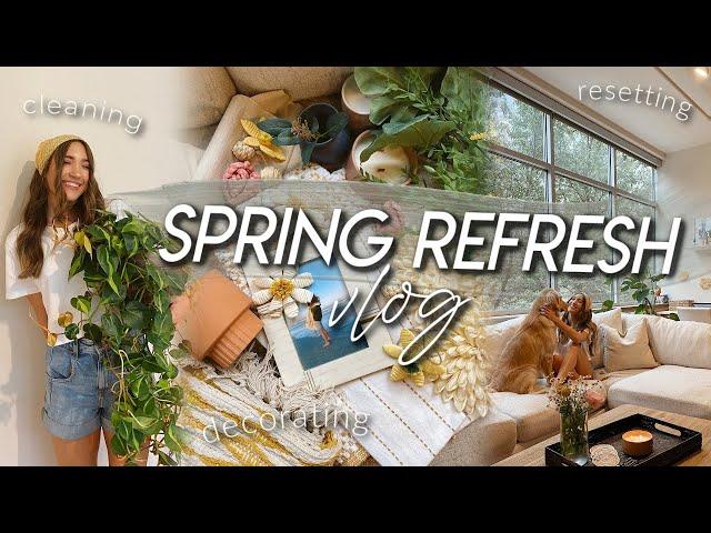 SPRING REFRESH VLOG | spring cleaning, shop & decorate for spring, new plants, reset for spring!