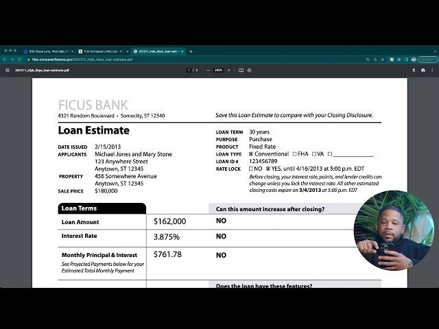 How To Read Your Mortgage Loan Estimate *Closing Costs and Fees Breakdown*