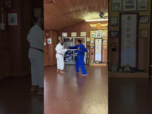 SHORIN RYU KARATE KYOSHI FERGUSON 8TH DEGREE BLACK BELT & SENSEI NICK PERFORM SELF DEFENSE DRILL 1