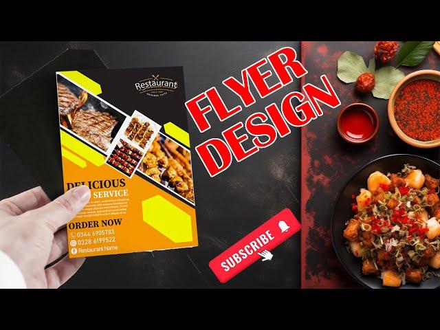 Restaurant Promotional Flyer Design in Adobe illustrator| Poster|A4 Flyer #illustrator #flyer #easy