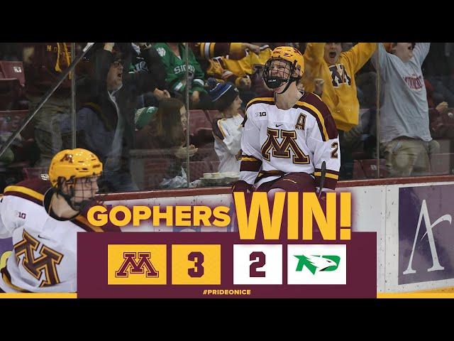 Highlights: #1 Gophers Shock #7 North Dakota with Overtime Rally, 3-2