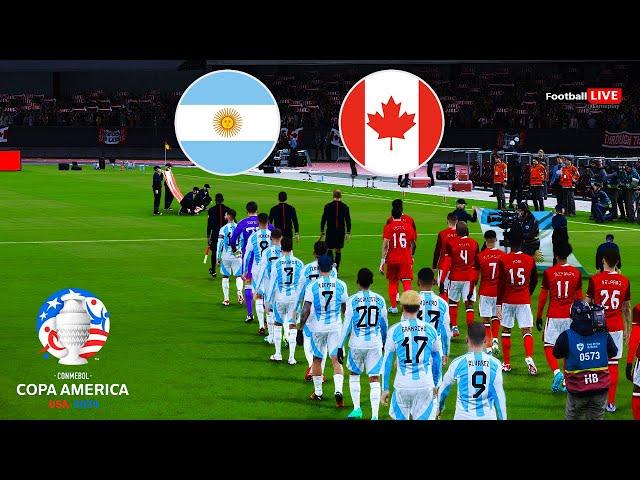 Argentina vs Canada - Copa America 2024 USA Group A - Full Match | Messi vs Canada | PES Gameplay