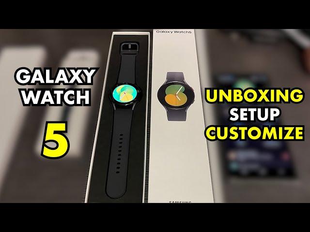 Samsung Galaxy Watch5 40mm GPS with Hybrid Leather Band Unboxing + First Boot Up (Graphite)