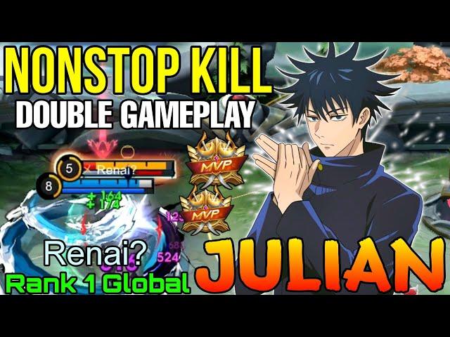 Insane Domination Julian Double MVP Gameplay - Top 1 Global Julian by Renai? - Mobile Legends