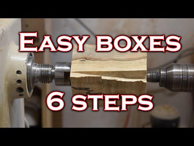 Woodturning that sells simple grain matched box in 6 easy steps. beginners wood turning