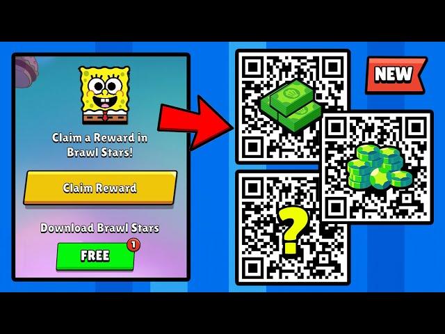 NEW! SPONGEBOB  FREE GIFTS QR CODE!  BRAWL STARS NEW UPDATE