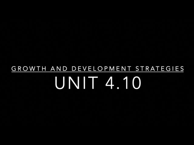 IB Economics Unit 4.10 growth and development strategies