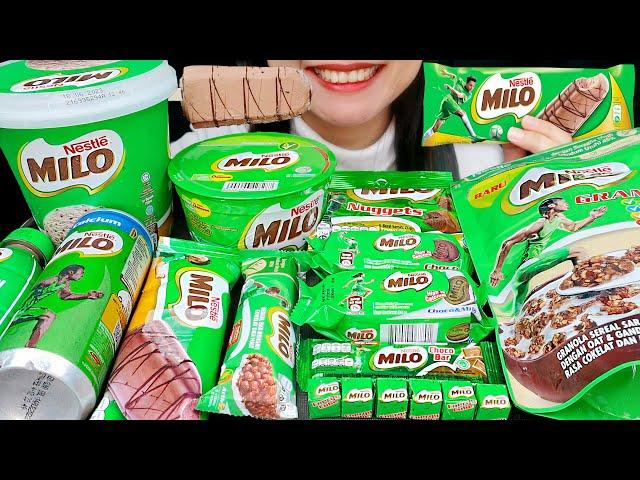 ASMR MILO PARTY (ALL VARIANT) MILO ICE CREAM, MILO CHOCOLATE BAR, GRANOLA, NUGGETS, CUBE, COOKIES