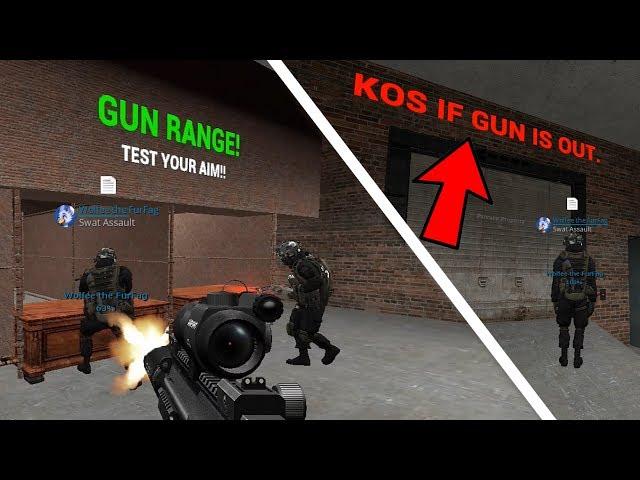 Shooting range with a KOS sign for guns - DarkRP