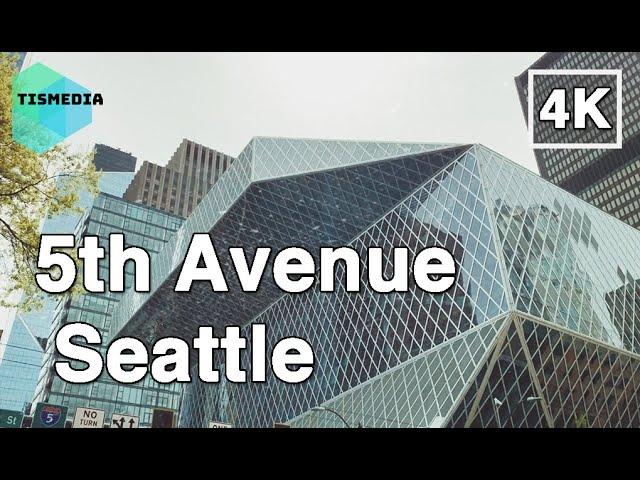 【4K】Walking around 5th Avenue in Seattle Downtown, Washington, United States