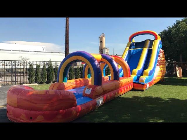 Turbo Blaze Commercial Inflatables Water Slide w/Slip n Slide