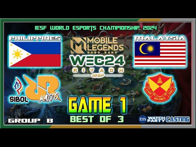 PHILIPPINES vs MALAYSIA Game 1 | SIBOL RRQ KAITO vs SRG | IESF World Esports Championship 2024 Group