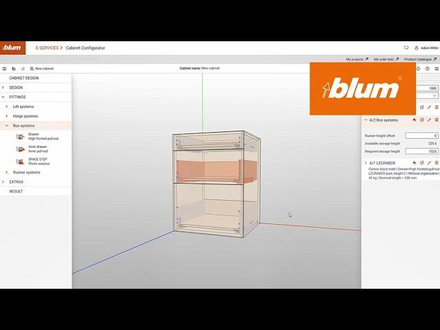 Cabinet Configurator – Planning a base cabinet with LEGRABOX | Blum