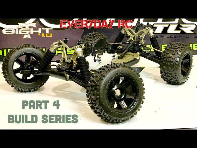 TLR 8IGHT-T 4.0 NITRO TRUGGY KIT -SHOCK ASSEMBLY INSTALLATION- PART 4 BUILD SERIES
