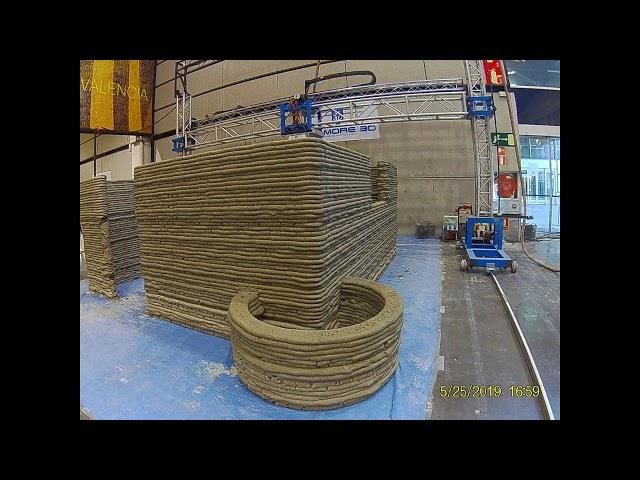 BE MORE 3D concrete printer, 6h constructive process.