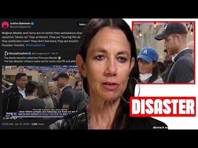 DISASTER TOURISTS! Justine Bateman CALLS OUT Harry and Meghan's Photo-Op Tour at Eaton Fire