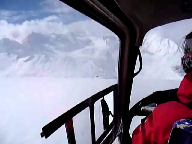 Great Canadian Heli skiing typical helicopter flight March 2011