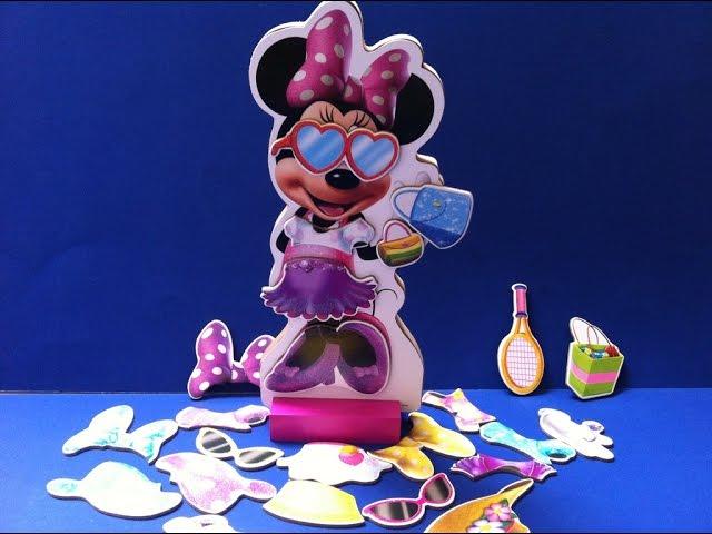 Búp Bê Gỗ Chuột Minnie Thay Đổi Váy (Bí Đỏ) Minnie's Dress Up Wooden Doll 미니 마우스 나무 인형