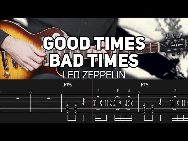 Led Zeppelin - Good Times Bad Times (Guitar lesson with TAB)