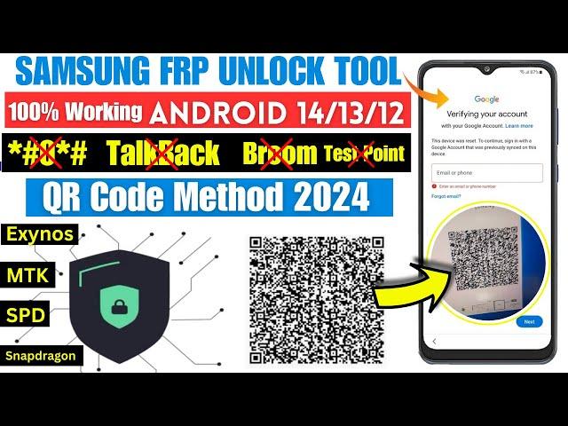 SAMSUNG FRP BYPASS NEW METHOD 2024 BY QR CODE | ADB ENABLE FAIL | NO *#0*# CODE | NO TALKBACK