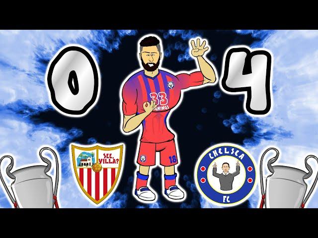 4 GOALS GIROUD scores four vs Sevilla (Champions League 20/21 Highlights)