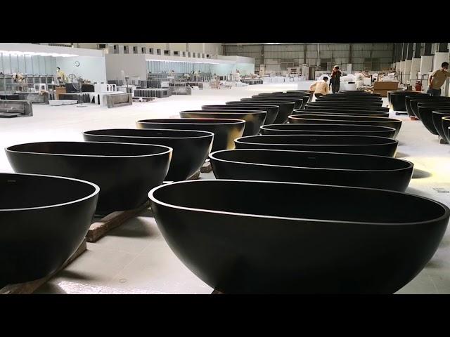 Bathroom Wares Workshop - Solid Surface Bathtub(Modern, oval Shaped and freestanding Bathtub)