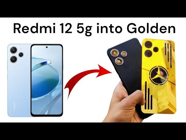 Latest New Trending Xiaomi Redmi 12 5g Convert Into Gold Color Mercedes Back Panel. IPhone Converter