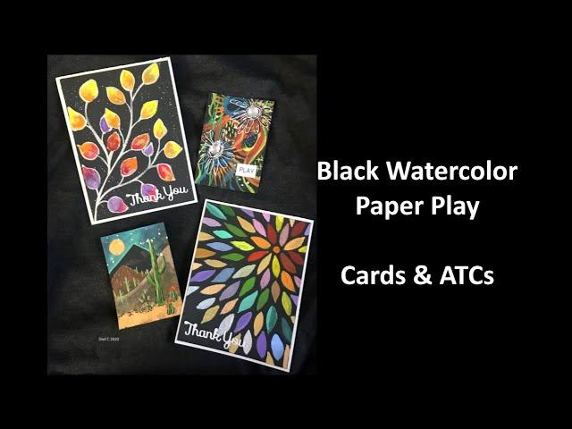 Black Watercolor Paper Cards and ATCs