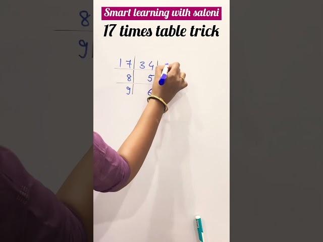 17 times table trick #trick #tabletrick #tableof17 #easymaths #easytrick #viralshort #shorts