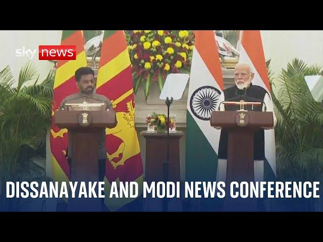 Sri Lankan President Anura Kumara Dissanayake and Indian PM Narendra Modi hold news conference