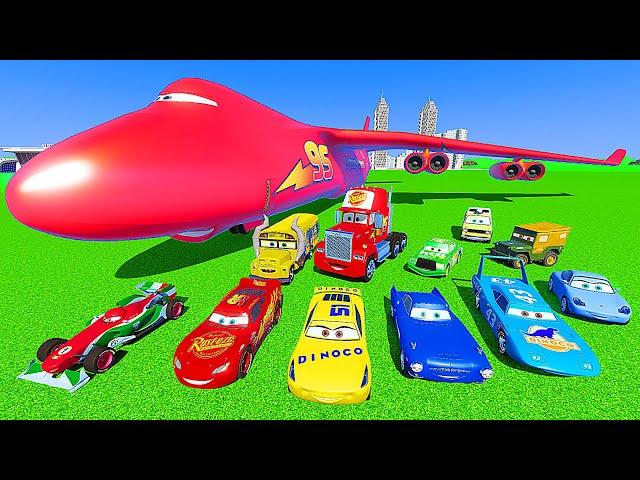 Crazy Cars McQueen & Friends Truck Mack The King Chick Hicks Cruz Ramirez Miss Fritter Cargo Plane