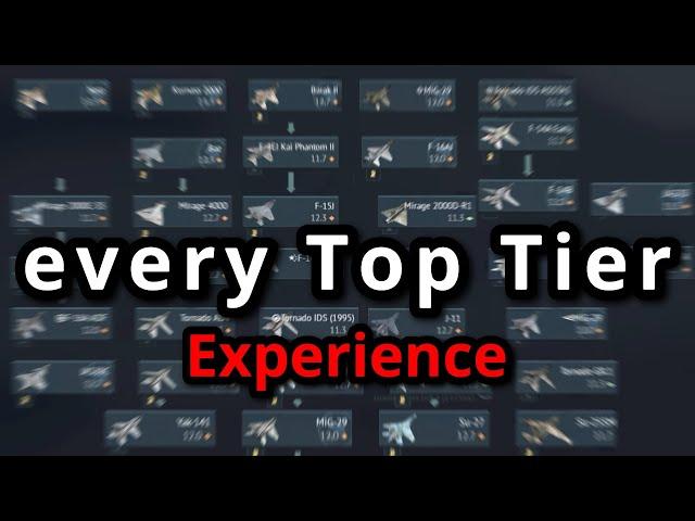 1 match with EVERY TOPTIER JET in War thunder