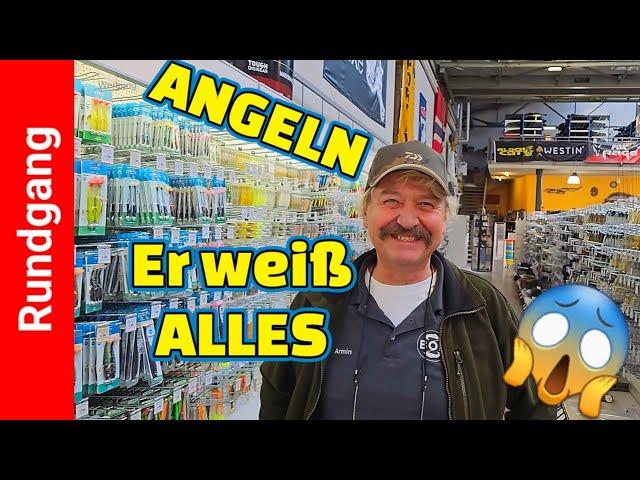 Verkäufer so krass  Angelgeräte Bode der Rundgang im Angelladen für Angelruten und Angelrollen.