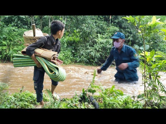 Orphaned boy forced to move from place to place due to rising flood waters