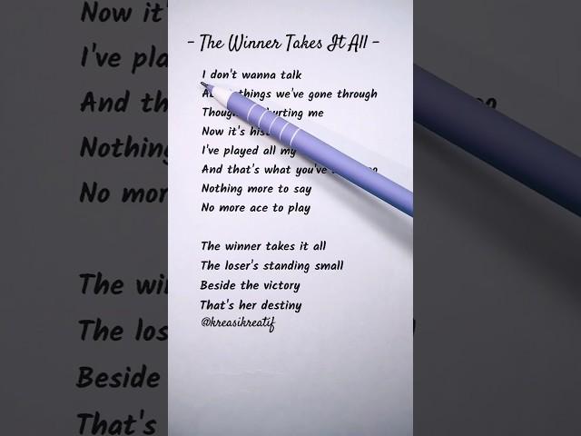 Learn Powerful English Phrases from ABBA's The Winner Takes It All 