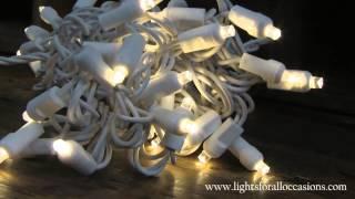 LED Wide Angle Twinkling String Lights, 50 Warm White Bulbs