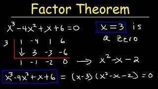 Factor Theorem and Synthetic Division of Polynomial Functions