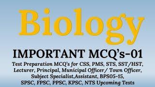 100 most Imp. Biology Mcqs for SST| SPSC, Lecture, PPSC, FPSC|@SMIbyKiranB