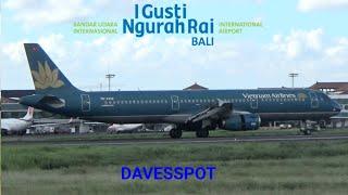 BALI PLANE SPOTTING takeoffs & landings including Vietnam Airlines A321, & more