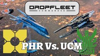 Dropfleet Commander Battle Report 1 UCM vs PHR (1000pts)