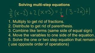 Solving Multi-Step Equations