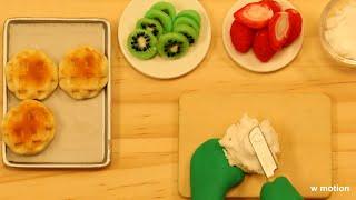 Stop Motion Cooking/Waffle/clay animation/claymation/how to make Liege Waffles/w motion