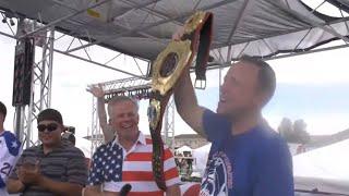 Joey Chestnut takes down 57 hot dogs in just 5 minutes & wins a 4v1 eating competition  | ESPN