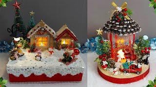 3 Christmas Village/House ideas made  with simple material |DIY Affordable Christmas craft idea252