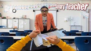 ESCAPING ANGRY TEACHER. I RIPPED THE EXAM TEST 2 @DumitruComanac  (Funny Epic Parkour POV Chase)