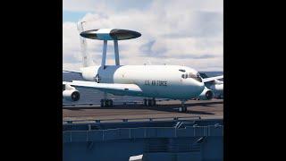 Amazing Boeing E3 Sentry U.S. Air Force Takeoff from Aircraft Carrier